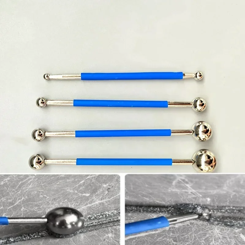 New 4pcs Stainless Steel Toys Ball Sticks Craft Portable Molding Dotting Embossing DIY Professional Sculpture Polymer Clay Tool