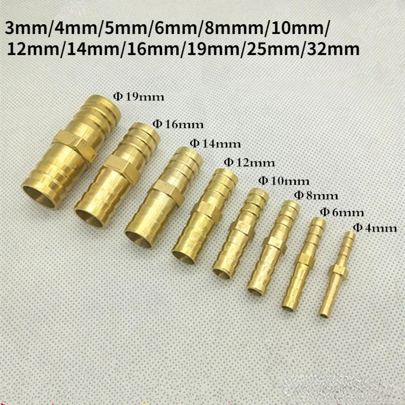 

Brass Straight Hose Pipe Fitting Equal Barb 3mm 4mm 6mm 8mm 10mm 12mm 14mm 19mm 25mm Gas Copper Barbed Coupler Connector Adapter