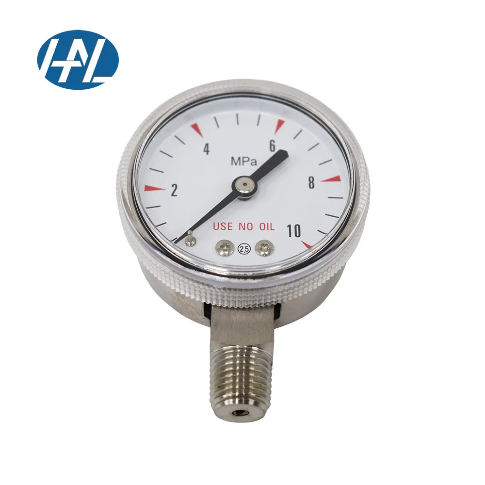 

304 316 Stainless Steel High Precision Bottom-Mounted Pressure Gauge for Gas Pressure Regulator