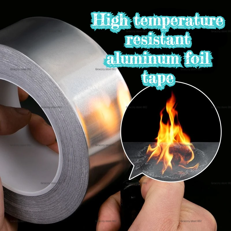 Aluminum Foil High Adhesion Waterproof Sealing Heat Insulation High Temperature Resistant Metal Tape, 0.06-0.08-0.1-0.15mm Thick