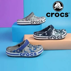 Crocs Classic Camo Printed Platform Clog Comfortable Trendy Soles Closed-Toe Slip-Ons Outdoor Breathable Beach Shoes