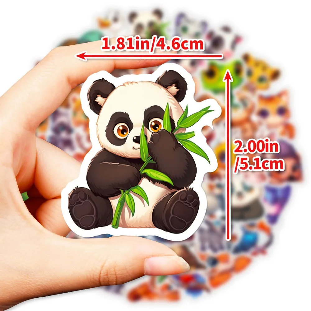 10/50Pcs Cute Big Eyes Animals Stickers Tiger Panda Kids Decals Toy for Laptop Guitar Phone Travel Luggage Cartoon Sticker Gift