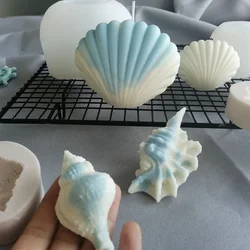 Shell Candle Silicone Mold DIY Ocean Series Conch Aromatherapy Candle Silicone Abrasive Mold for DIY Candle Making Home Decor