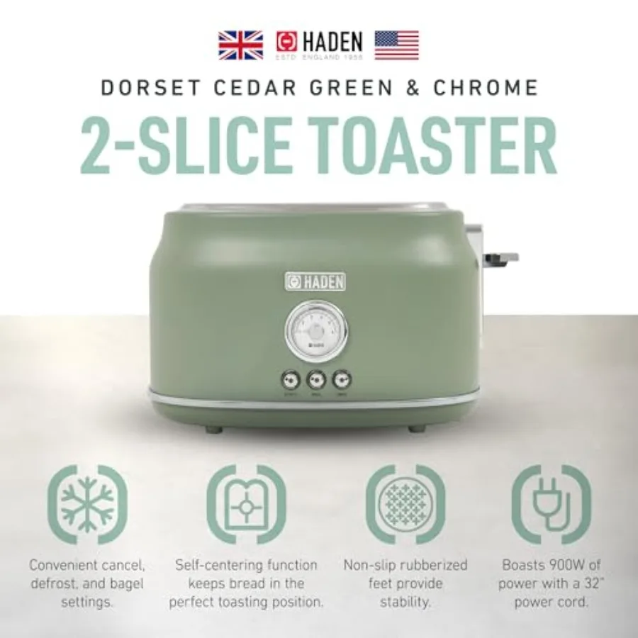 2슬라이스 와이드 슬롯 스테인리스 스틸 토스터, 조절 가능한 굽기 조절 기능 및 미끄럼 방지 발 포함, 가정용 주방에서 토스트에 이상적