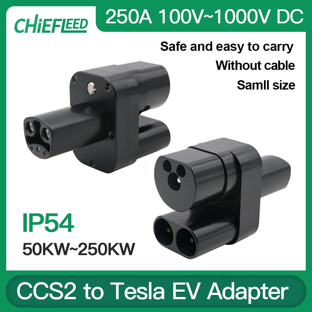 Chiefleed CCS2 to Tesla EV Charging Adapter 250A CCS2 Combo Tesla Convertor for Car Charger CCS2 Tesla Adapterr