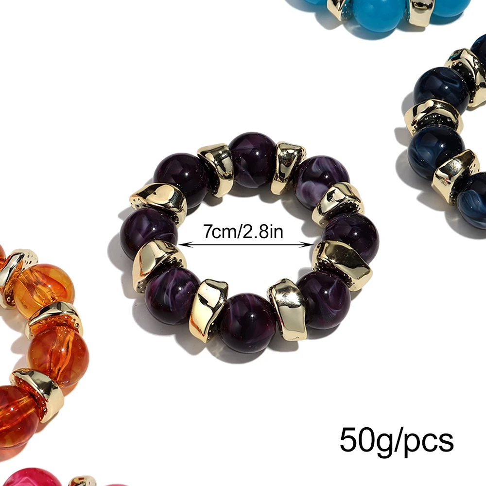 العصرية الاكريليك هندسية جولة الخرز تمتد أساور للنساء الأزياء غير النظامية CCB مطرز Bangele سوار مجوهرات الإكسسوار