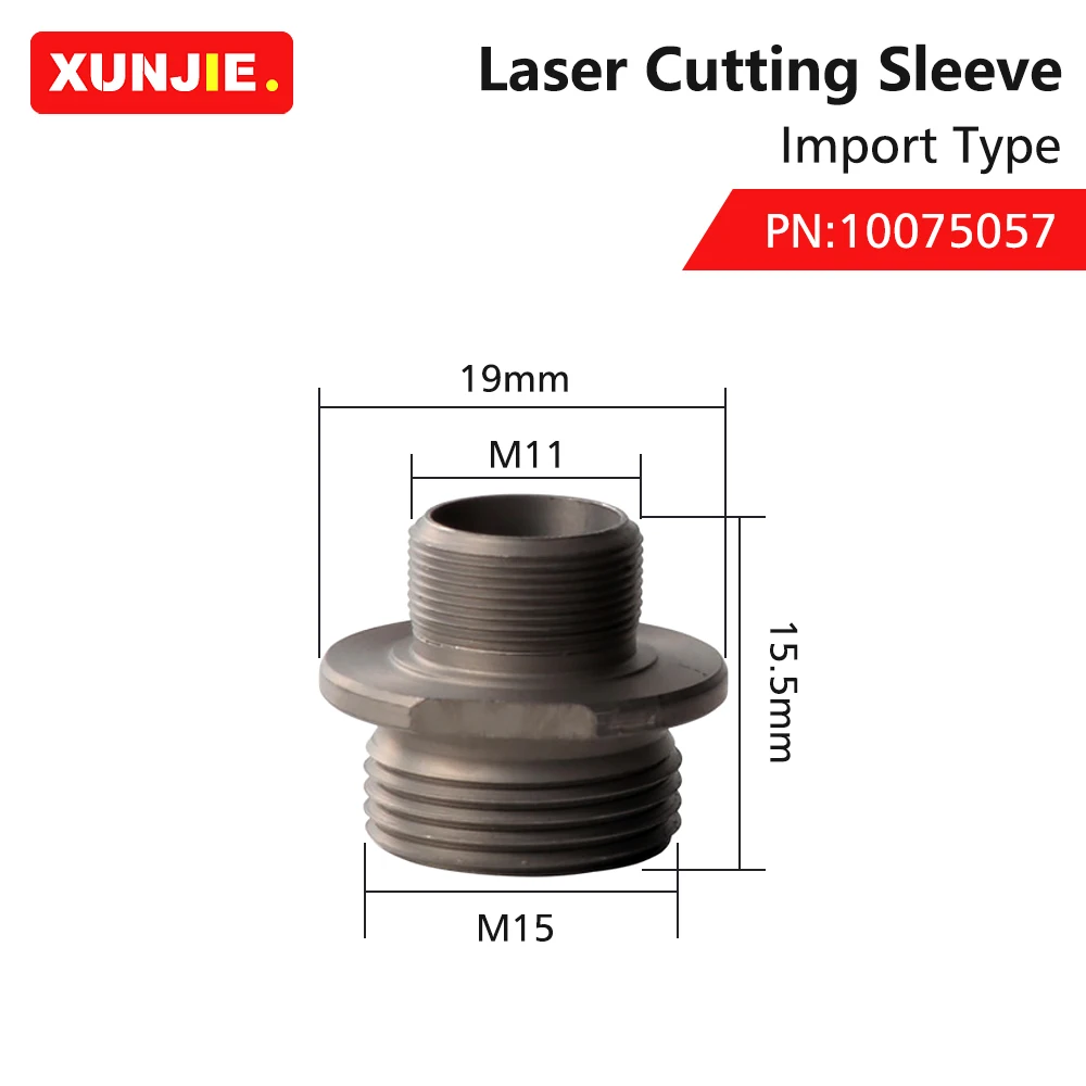 XUNJIE 10Pcs/Lot Fiber Laser Cutting Sleeves 10075057 Nozzle Body For BY Fiber Laser Cutting Machines Consumables