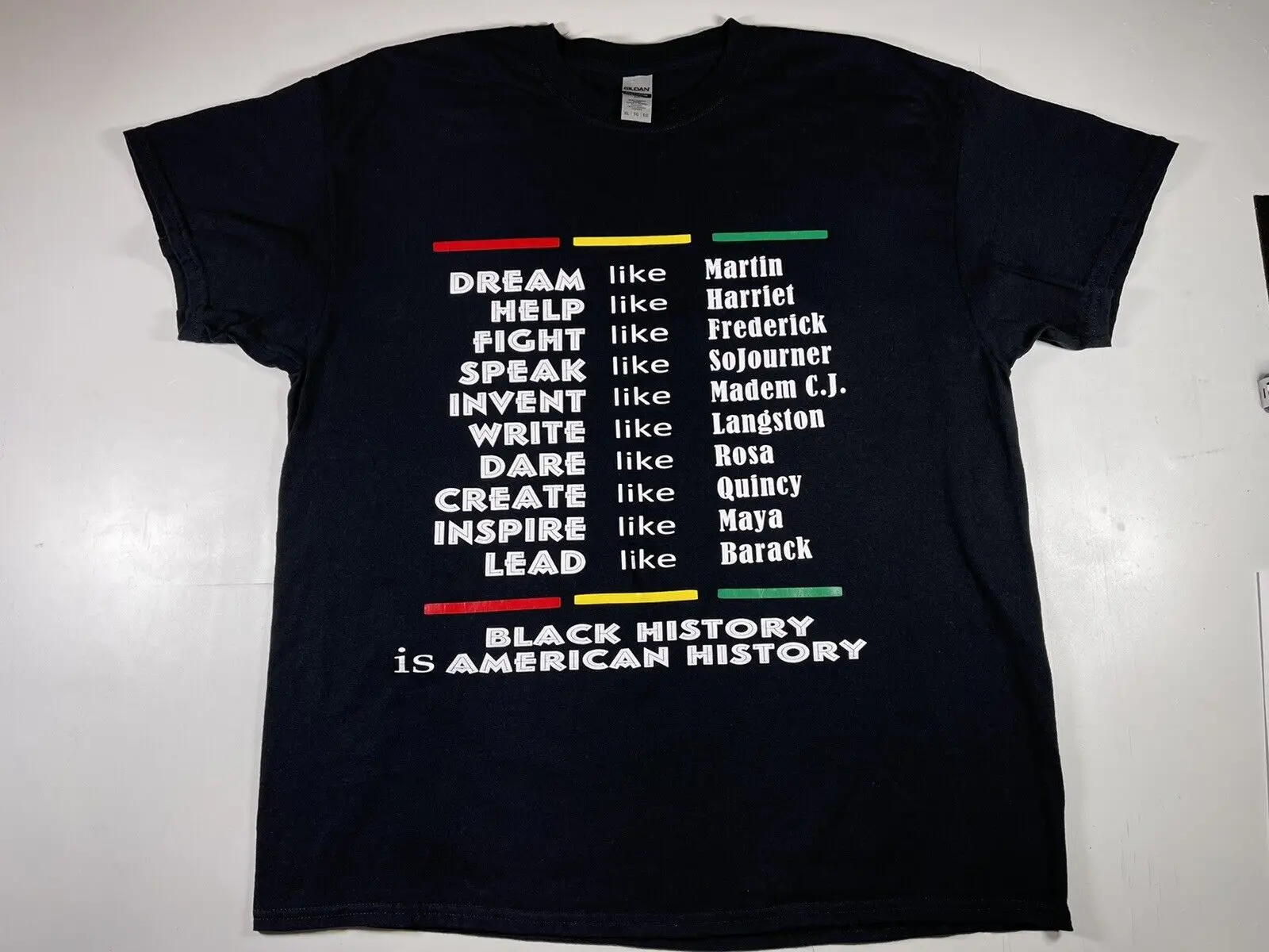 

Black History Is American T-shirt XL MLK Malcom Be Like Rosa Harriet Pan Am