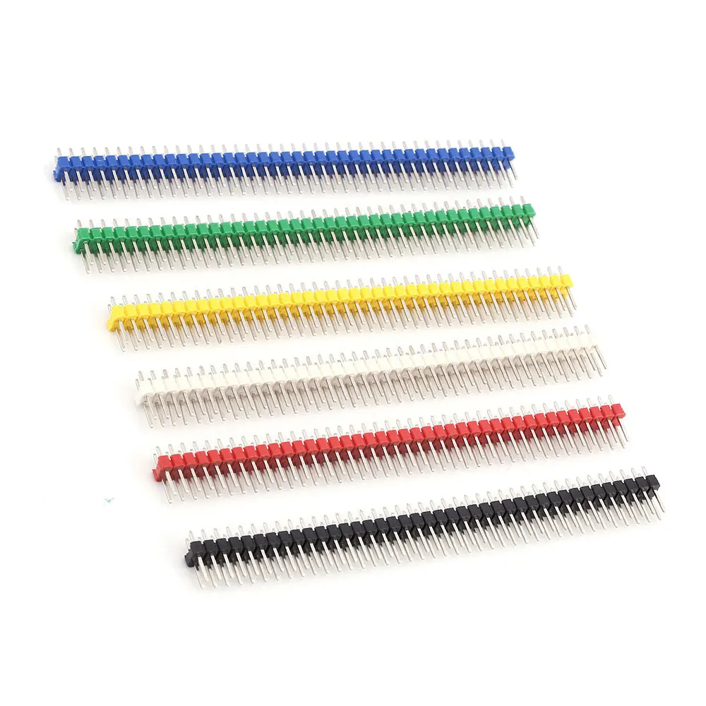 10PCS 2.54mm 2X40Pin Double Row Male Breakable Pin Header Connector PCB Pin Strip for Arduino Yellow/Green/White/Black/Red/Blue