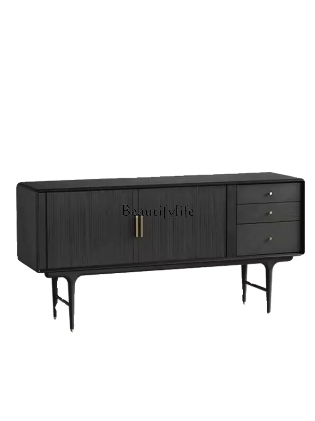 

lxNordic Solid Wood Sideboard Mid-Ancient Industrial Style Shutter Storage Cabinet Modern Minimalist