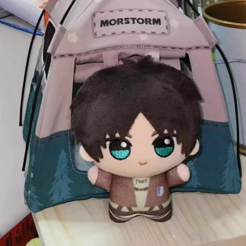 10cm ataque em titã eren jaeger figura de pelúcia chaveiros acessórios kawaii anime mikasa ackerman bonecas mochila pingente modelo