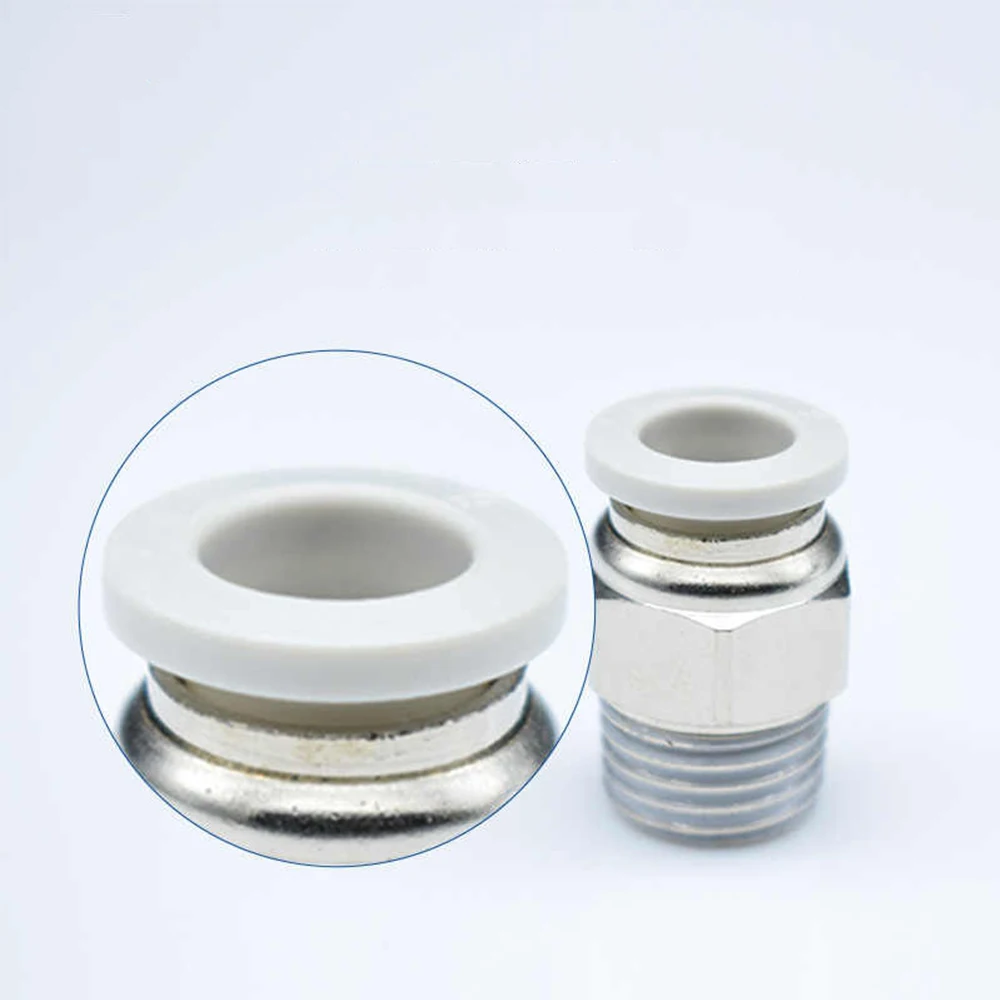 Connecteur pneumatique rapide blanc, tuyau d'air en PU 4 6 8 10 12mm, filetage externe en laiton PT1/4 "1/2" 1/8 "3/8" M5, 1/3/5/10 pièces