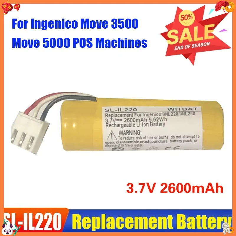 3.7V 2600mAh F26402298 for Ingenico Move 3500 Move 5000 POS Machines Battery