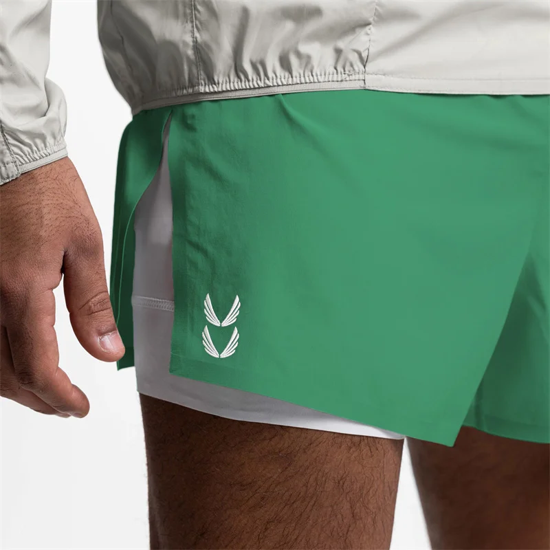 NEW Sports Shorts Men 2 In 1 Double-deck Shorts Summer Fitness sweatpants Jogging Running Shorts Elastic Woven Training shorts