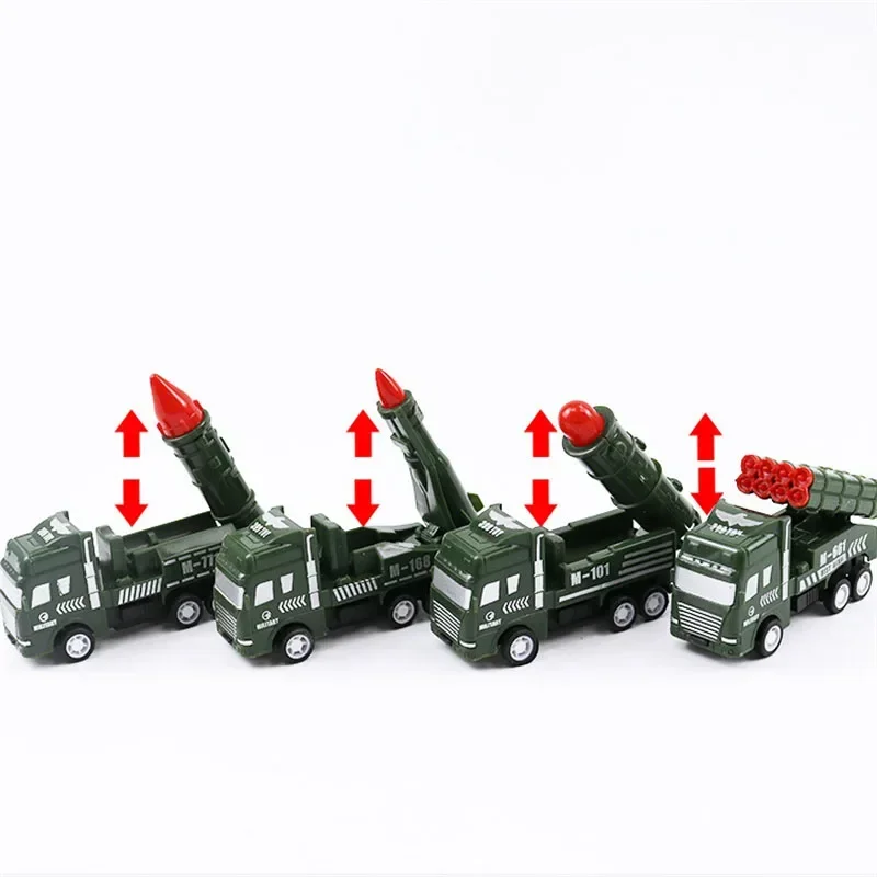 4 pièces tirer vers l'arrière voiture inertie modèles de voiture militaire Simulation véhicule d'ingénierie garçons jouets enfants cadeau voitures éducatives enfants