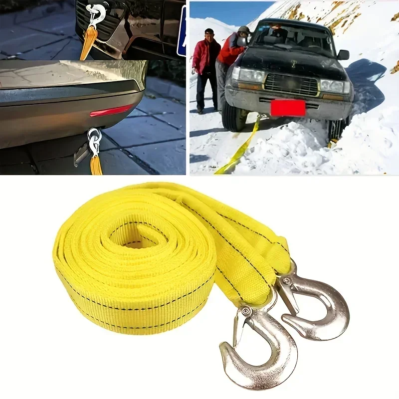 1pcs 4M 5Ton Car Tow Cable Trailer Rope with Hooks for Van SUV Truck Emergency Road Recovery Automotive Accessorie