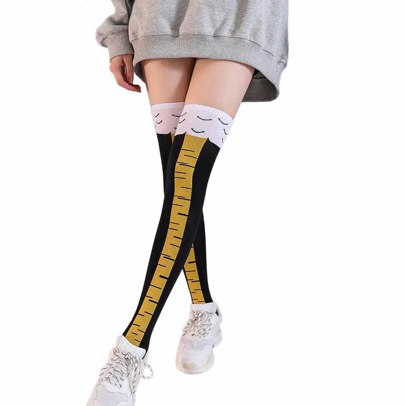 Chicken Paw Stocking Women Spring Autumn Winter Over-knee Pressure Thin Leg Long Stockings Middle High School Girls Funny Socks