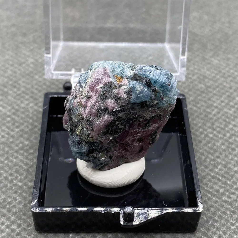 عينات معدنية من الزبرجد البورمي الطبيعي 100% من الياقوت معالجة مجموعة الأحجار الكريمة الكريستالية + حجم الصندوق: 35*35*35 مللي متر #5