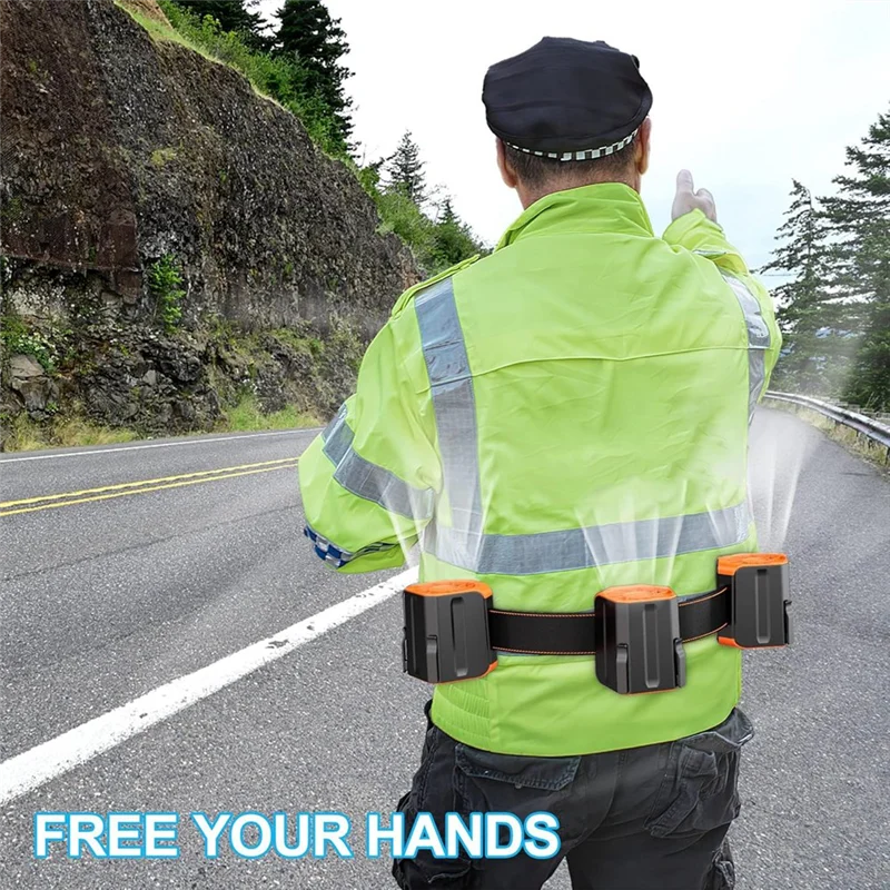 Портативный поясной вентилятор A97G с аккумулятором емкостью 1200 мАч, временем работы 20 часов, 2 режима скорости, свободные руки, перезаряжаемый поясной вентилятор