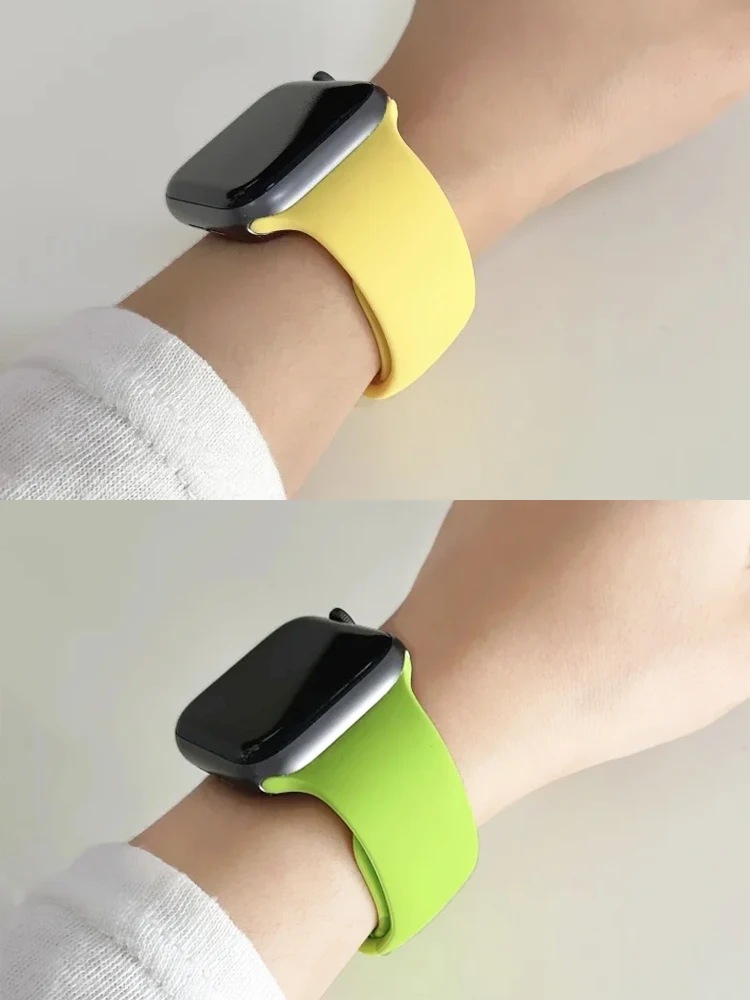 Bracelet pour Apple Watch séries 11-10 46 mm 44 mm 45 mm 49 mm 40 mm 42 mm 41 mm 2025 Bracelet en silicone iWatch 9 8 7 6 SE-ultra 3/2