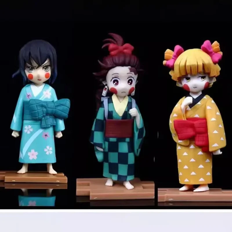 

Huajie Pian Agatsuma Zenitsu Tanjiro Inosuke Double-Headed Carving Action Figures Collectible Handcrafted Decorations Boxed