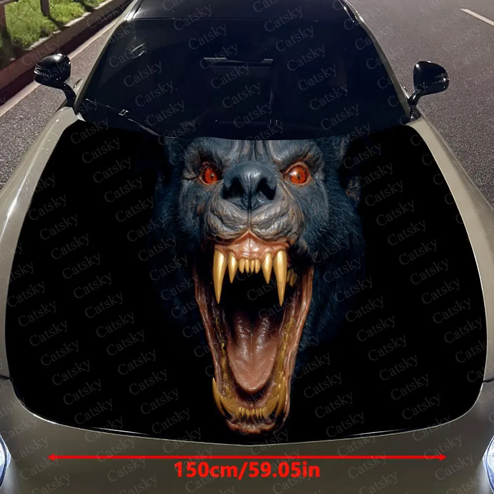 Powerful Angry Werewolf Auto Cover Sticker, Waterproof and Self-adhesive Auto Hood Decal, Auto Vinyl Wraps, Cool Car Exterior De