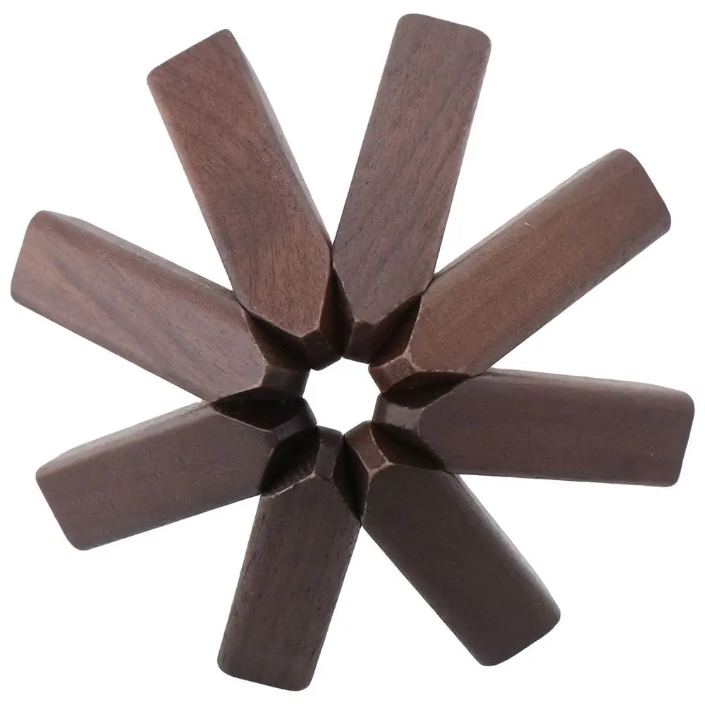 

New Black Walnut Insulation Mat Folding Solid Wood Heat-insulating Placemat Anti-hot Small Tree Table Decoration Home