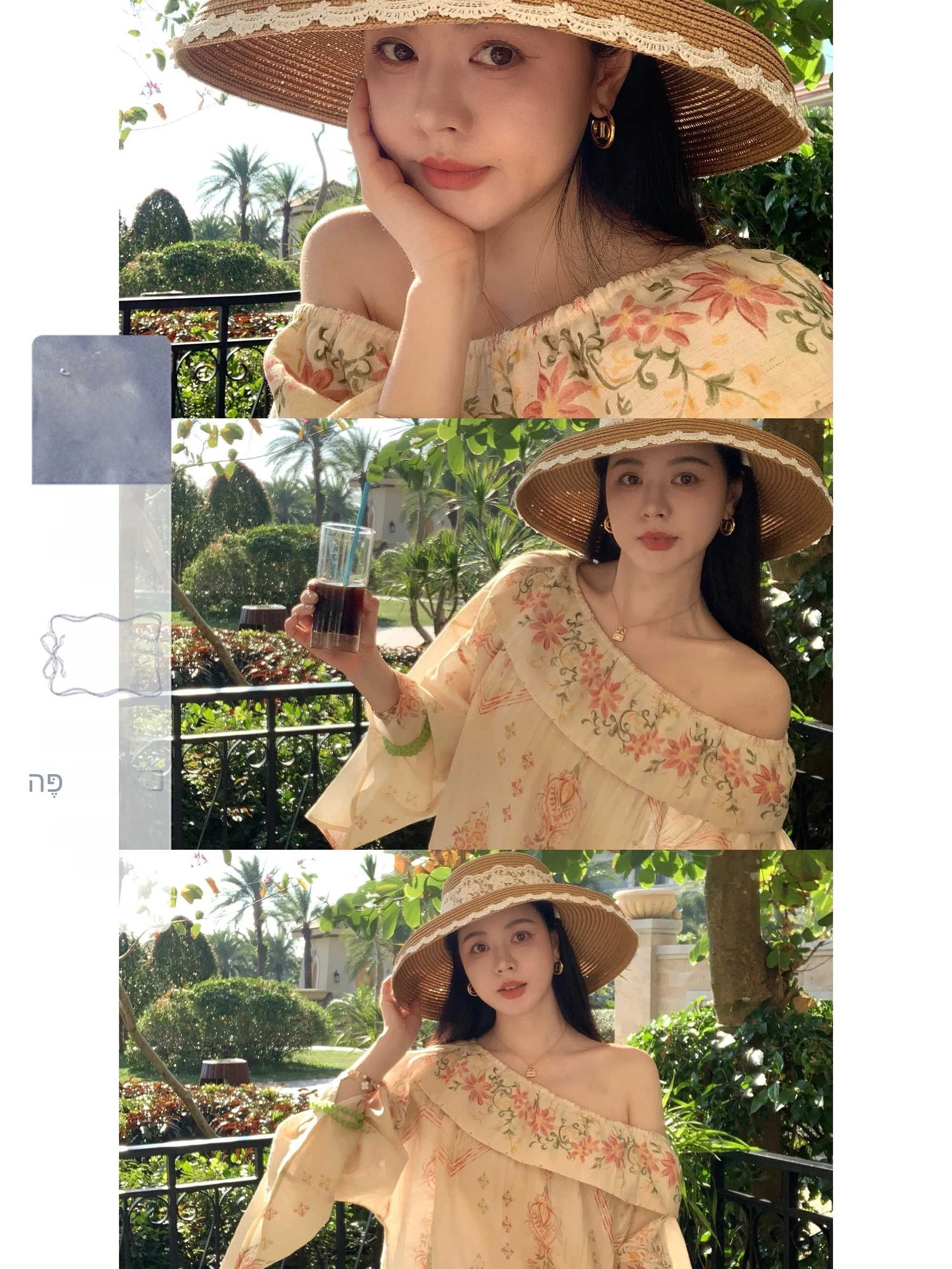 

Eees Gentle Tiancai Silk Linen Loose Vaion Sle Printed One oulder Wide Leg Pants Casual Loose Fit Women's irt