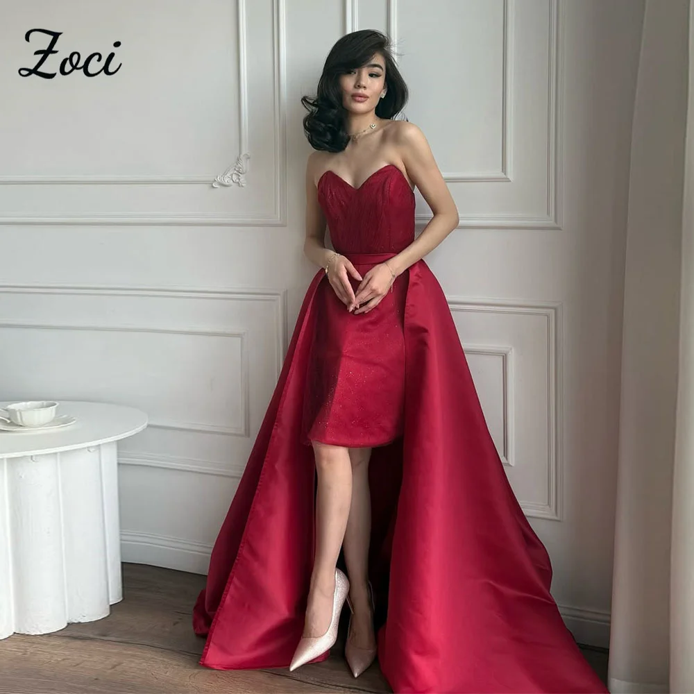 

Zoci бордовое милое трапециевидное платье для выпускного вечера Короткое свадебное вечернее платье со шлейфом Индивидуальное блестящее платье для выпускного вечера