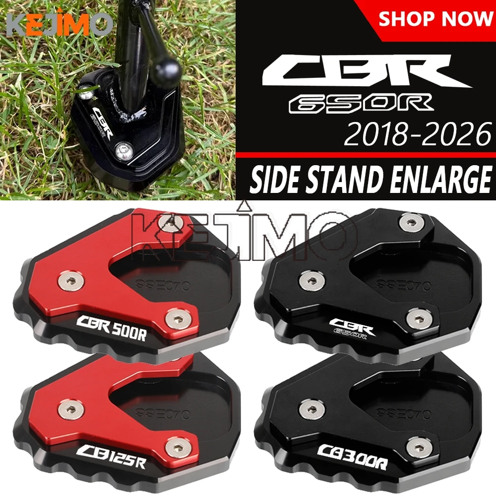 

Motorcycle Kickstand Side Stand Extension Pad FOR HONDA CB125R CB300R CB650R CBR500R CBR650R 2018-2026 2025 2024 2023 2022 2021