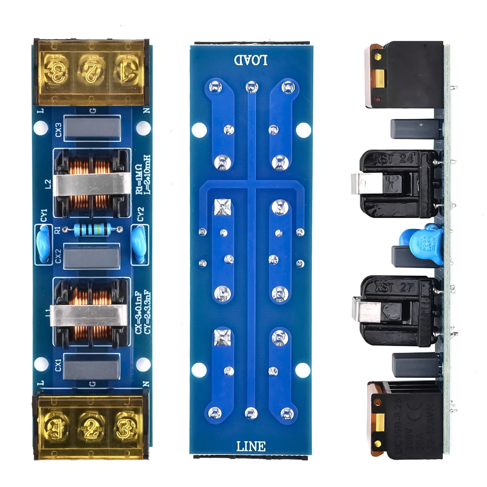 AC 110V 220V 6A 25A EMI Filter 2-stage Electromagnetic Interference Suppressor Common Power EMC Audio Amplifier Purifier