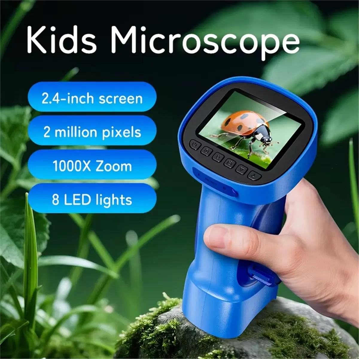 HGHO New Digital Microscope for Kids Mini Microscope Camera with 2.4