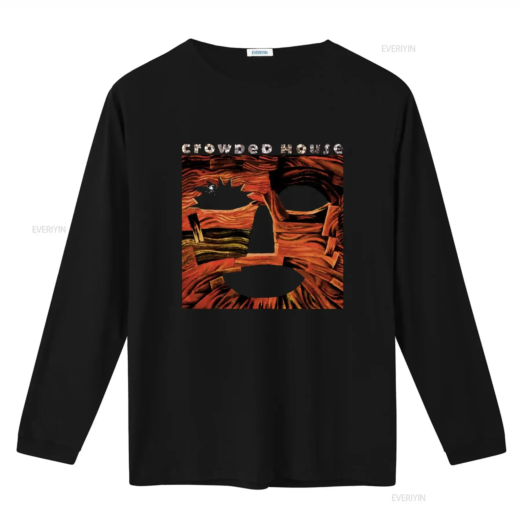 Cotton T shirt Woodface Crowded House Music Band Print Neil Finn Nick Seymour Fan vintage Washed Stylish designer clothes