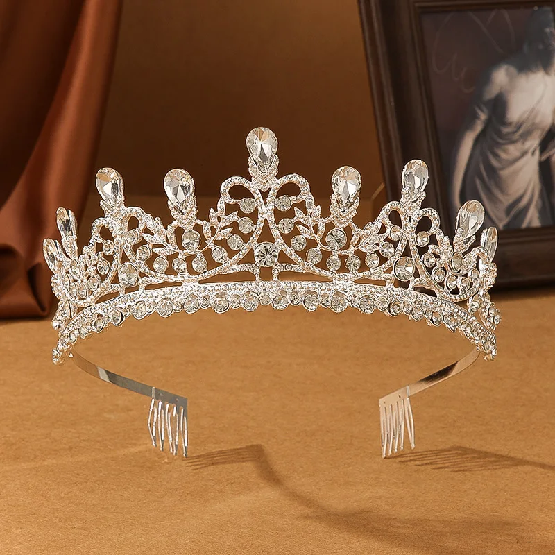 تيجان العرائس الأوروبية والأمريكية، أغطية الرأس، زينة الأميرة، التيجان، إكسسوارات الشعر، إكسسوارات فستان الزفاف