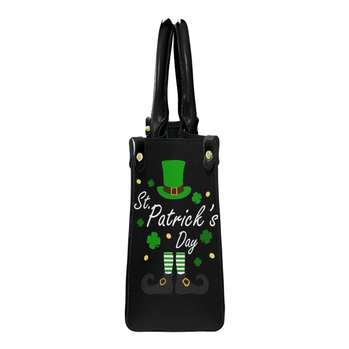 St.Patrick's Day Black Women Handbags Luxury Leather Ladies Cross Body Bags Lucky Shamrock Irish Day Tote Shoulder Bag for Girl