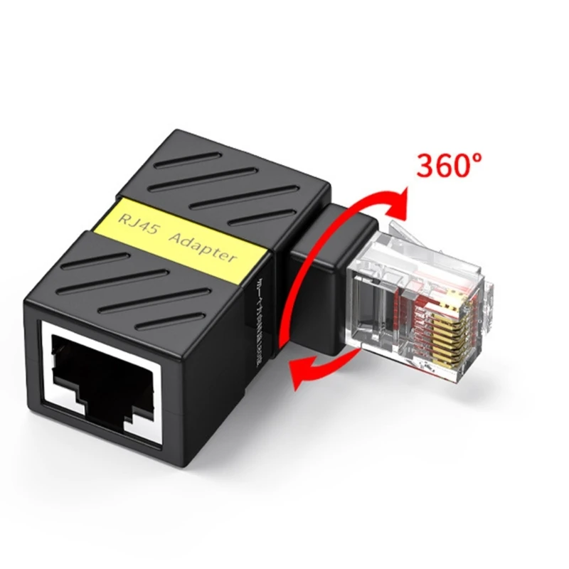 Right Angle RJ45 Ethernet Adapters Compatible for Cat6 Ethernet Cable Adapter RJ45 Male To Female Networking Extender