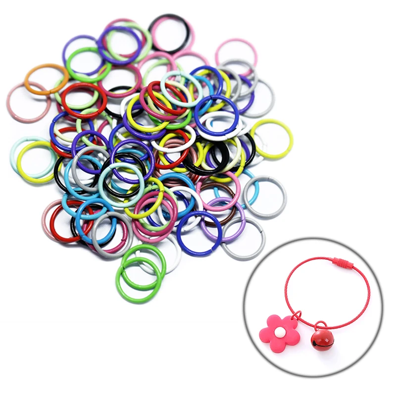 100pcs/lot 1x10mm Metal Jump Rings Keychain Pendant DIY Jewelry Findings Open Single Loops Split Ring for Jewelry Making