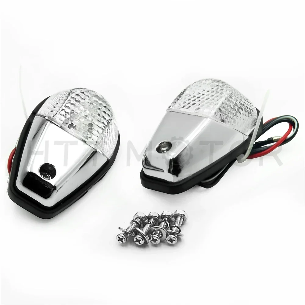 Clear Flush Mount Turn Signals Blinker Light for Universal Sportbikes Chromed Motorcycle Parts