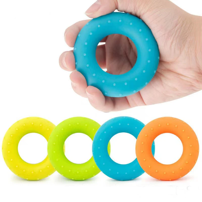 Silica Gel Hand Grip Ring Men Women Gym Fitness Finger Heavy Exerciser Ball Strength Muscle Recovery Gripper Trainer