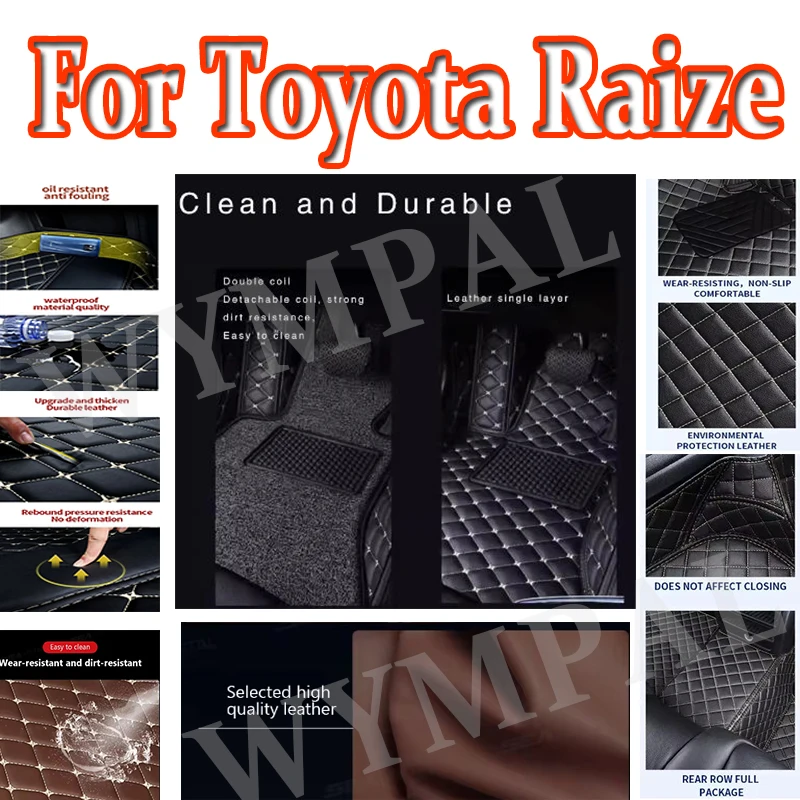 

Роскошные автомобильные коврики на заказ для Toyota Raize 2019 2020 2021 2022, автомобильные кожаные мужские и женские автомобильные коврики с полным покрытием