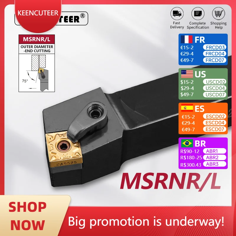 

MSRNR2020 MSRNR2525 MSRNR3232 External Turning Tool MSRNR MSRNL Lathe Bar Turning Holder CNC Cutting Tool Cutter Bar