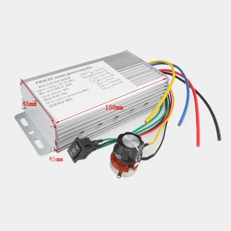4000W 12V 24V 48V PWM brushed DC motor speed controller reversible forward and reverse 12V-60V 70A