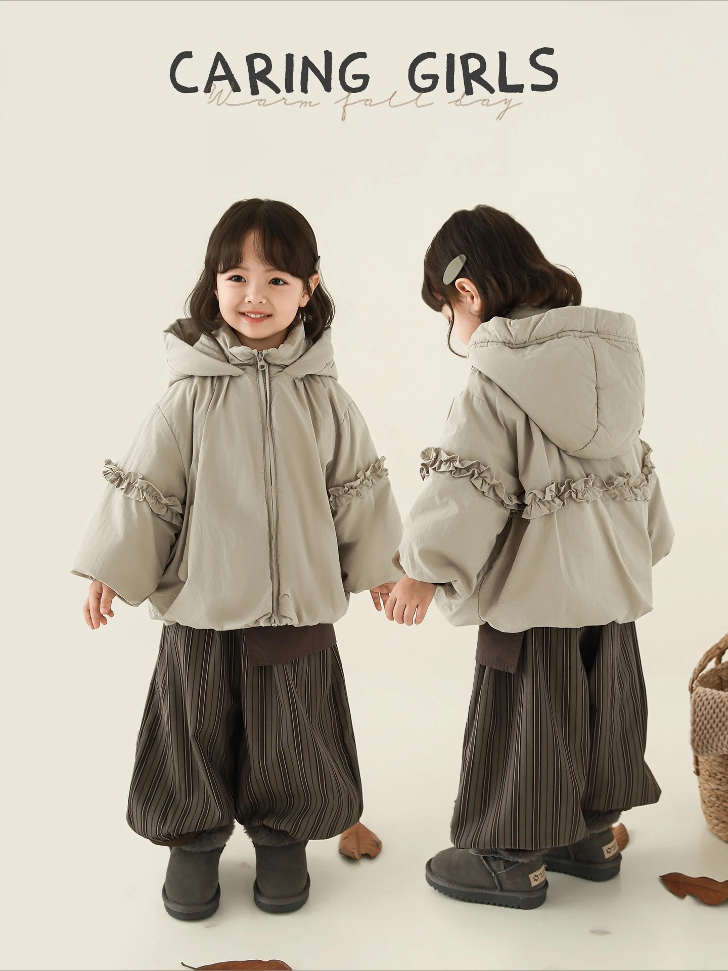 

Girls Winter Coat 2025 High Hood Padded Quilted Thermal Fashion Versatile Festive Gift Outerwear 1-7 Years