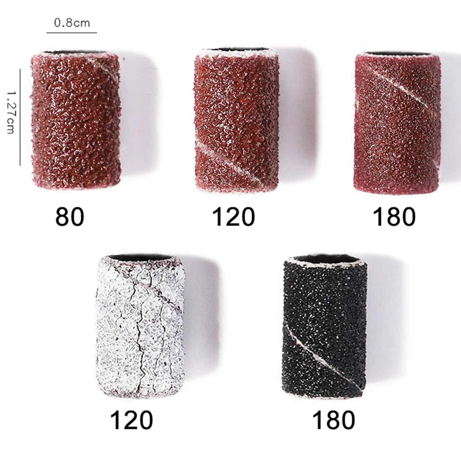 مجموعة أربطة صنفرة 6x مع مجموعة صنفرة لأدوات المانيكير الكهربائية - 75 قطعة ألوان مختلطة، 80 120 180 #3