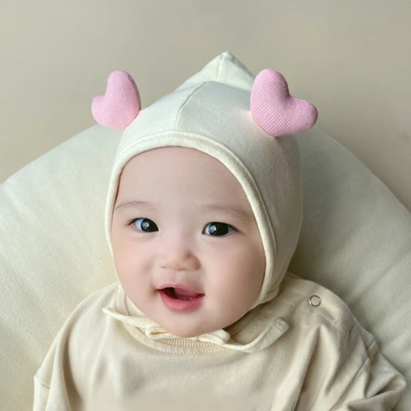 

Comfortable Cotton Hat for Baby 3-12 Month Spring and Summer Toddlers Warm Fetal with Adjust Chin Belt