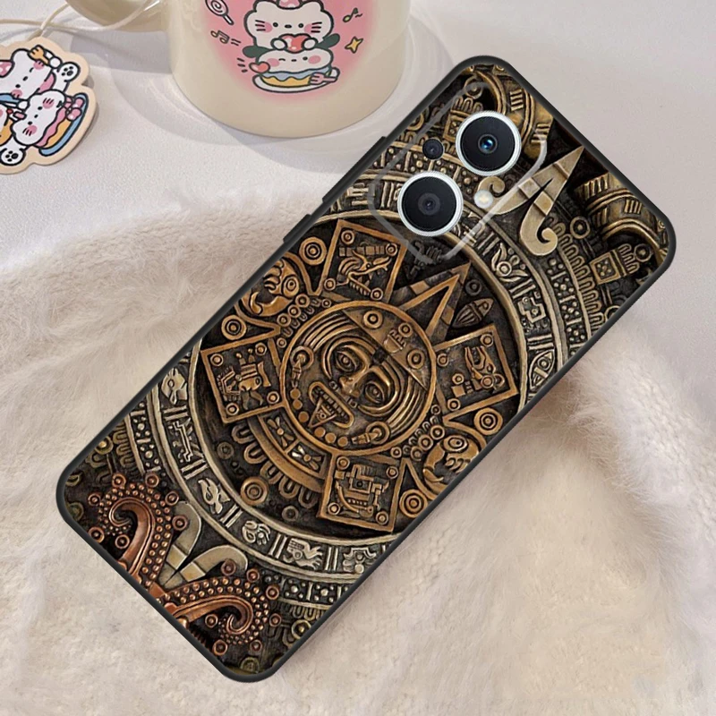 Mayan Calendar Case For OPPO Reno 10 Pro Reno 4 5 6 7 8 Lite 8T 4Z 5Z Find X5 Lite X2 X3 Neo X6 Pro Cover