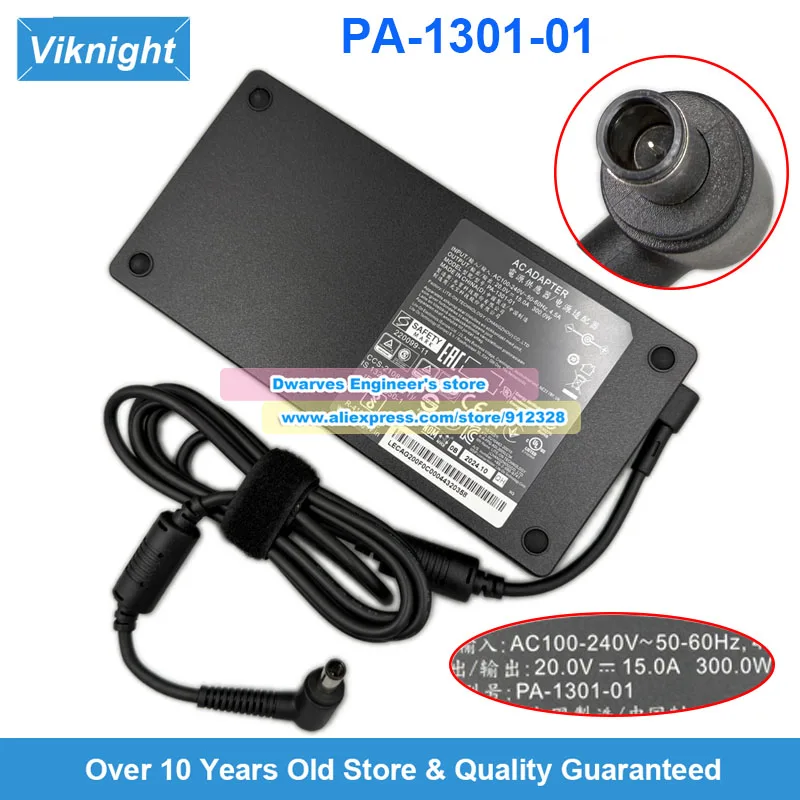 Genuine PA-1301-01 AC Adapter 20V 15A 300W Liteon Charger for Thunderobot ZERO 16 911X 911 Plus 911 Pro 2023 Gaming Laptop
