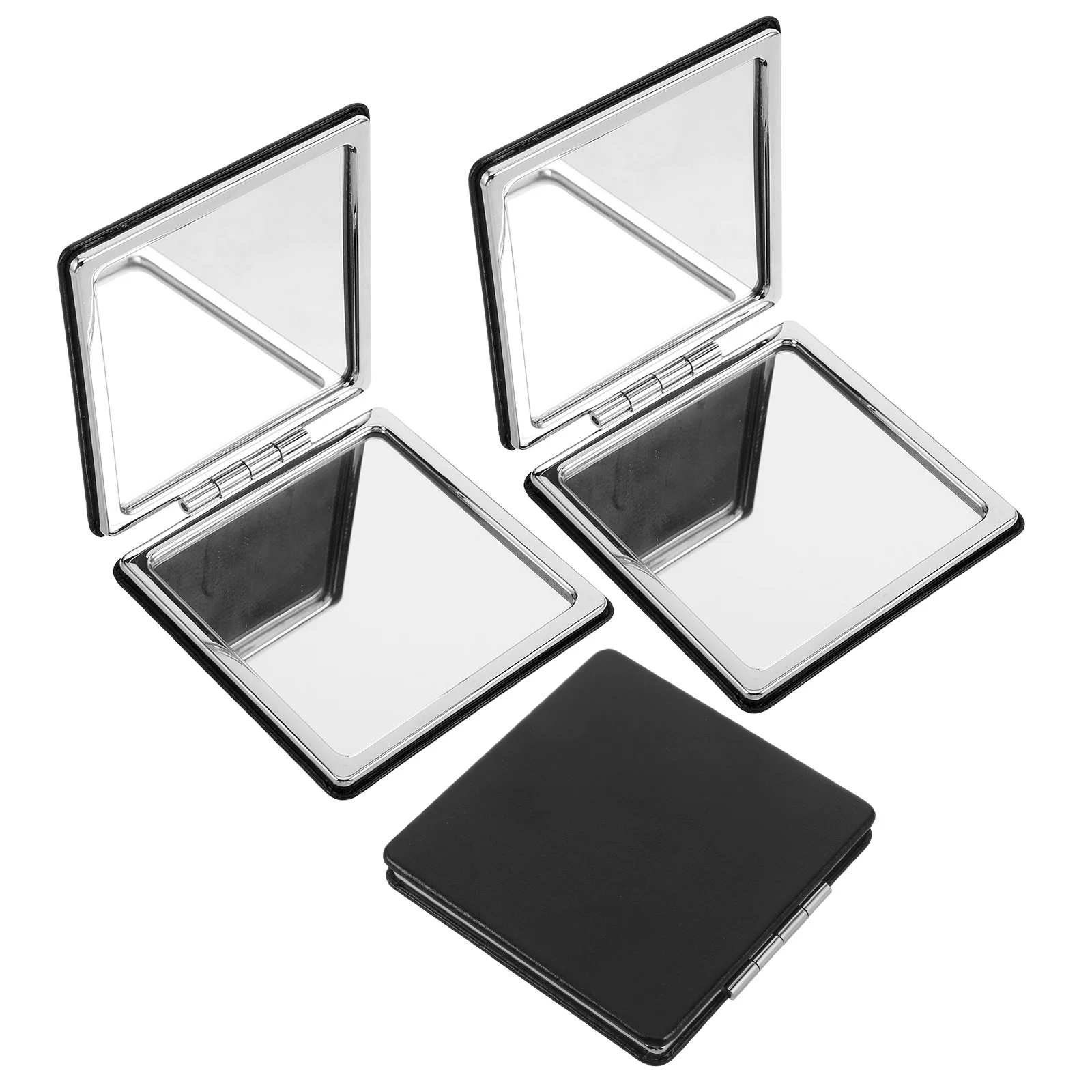 8cm折りたたみ式コンパクトミラー、旅行用ハンドヘルドポケットメイクアップミラー、ポータブル財布ハンドバッグデスクグルーミングツール