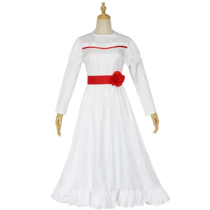 My dress-up hybrid on Halloween white dress cosplay long sleeve o neck female dresses Kitagawa Marin long curly hair wig