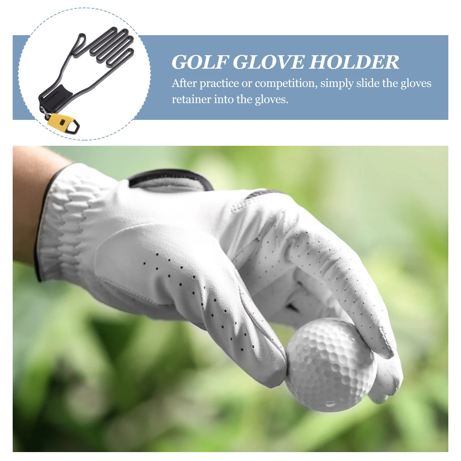 Gloves Racks Hand Shape Holder Yellow Color Stand Out Golf Bag Quick Storage Easy Hanging Portable Support Golf Glove Holder